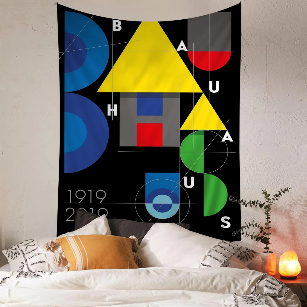 Bauhaus Art Abstract Geometrica Printed Large Wall Tapestry Indian Buddha Wall Decoration Witchcraft Bohemian Hippie Wall Decor