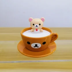 Kawaii Rilakkumas Cup Series Cartoon Action Figure, Modelo de Ornamento, Brinquedos Bonitos, Presentes Infantis, 8cm, Novo