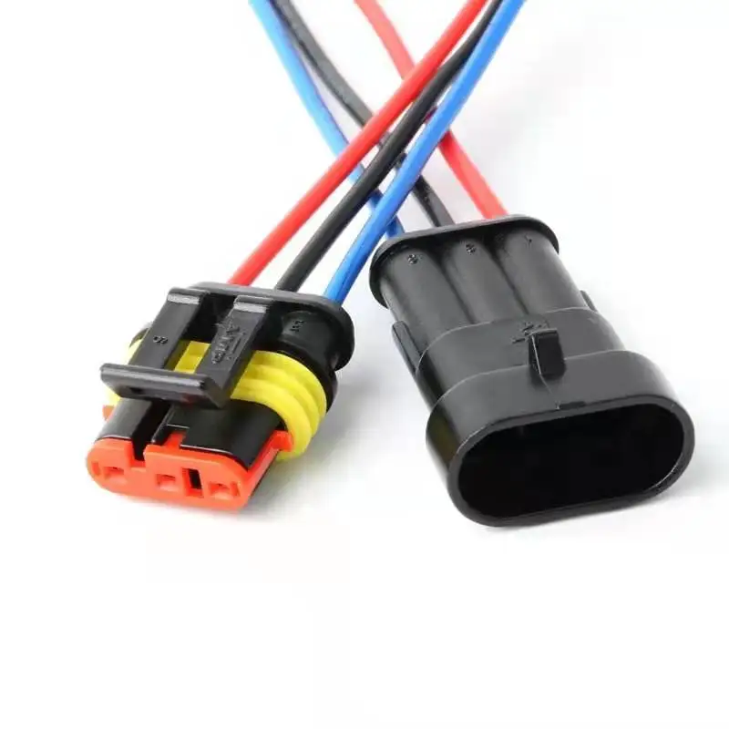 3 Pin Way Sealed Waterproof Electrical Wire Connector Plug Set auto connectors with cable