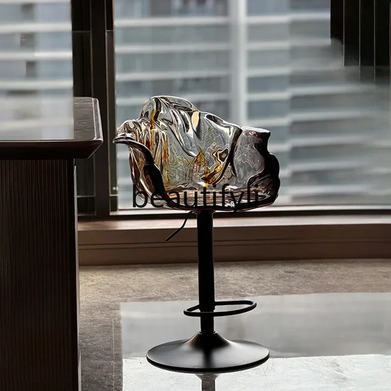 

yj7 Petal Bar Chair Dining Chair Transparent Resin Light Luxury High-end Lifting