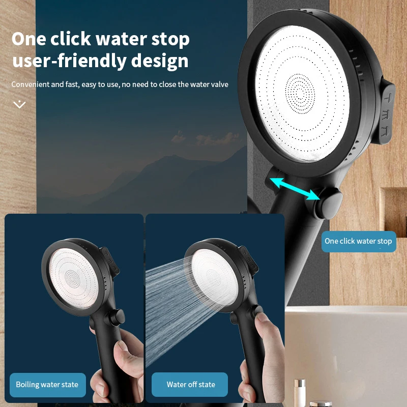 New Supercharged Shower Head With Filtered Handheld Three-Speed Shower Nozzle Bathroom Shower Accessory