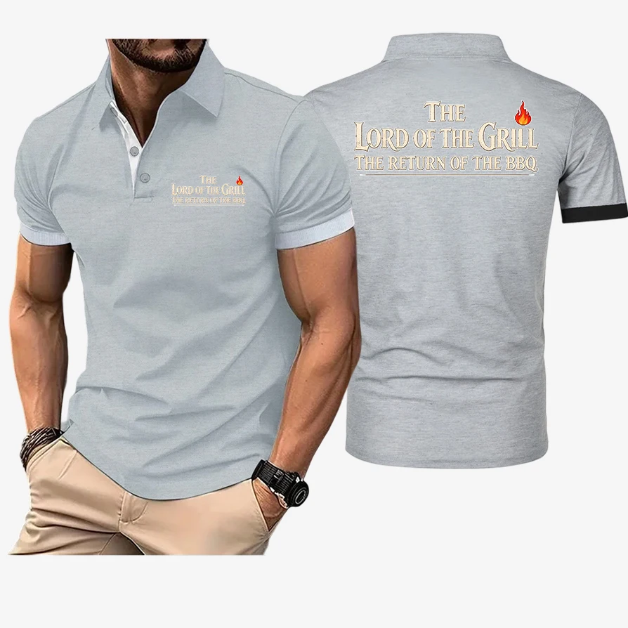 Lord Of The Grill The Return Of The Bbq New Mens Short Sleeve T Shirt Sports Polo Shirt Summer Oversized Breathable Shirts