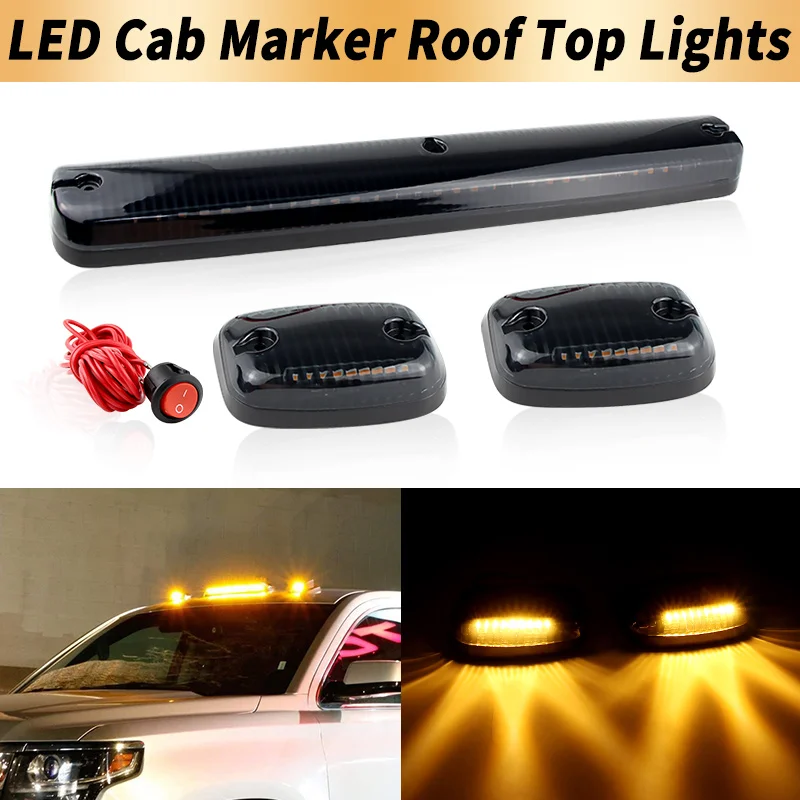 

3 шт. дымчатые линзы, светодиодные габаритные огни на крыше кабины, Canbus для Chevy Silverado/GMC Sierra 1500/2500/2500 HD/3500 2007-2014