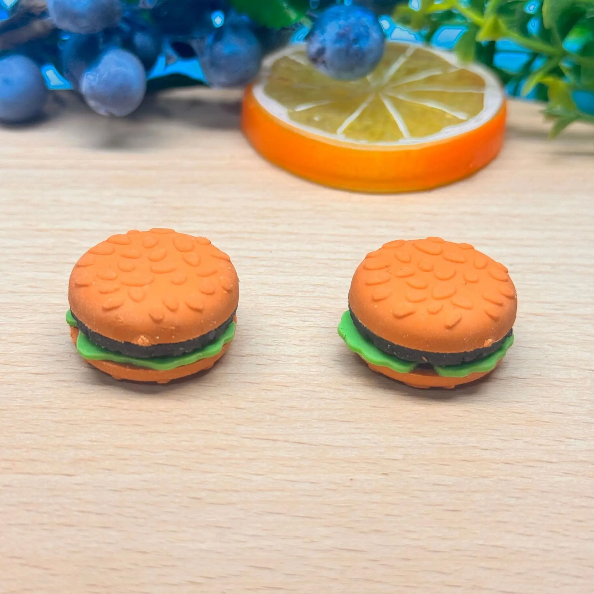 

30Pcs Hamburger Erasers Mini Cute Cartoon School Supplies Classroom Prizes Reward Stationery Fun Creative Eraser for Students