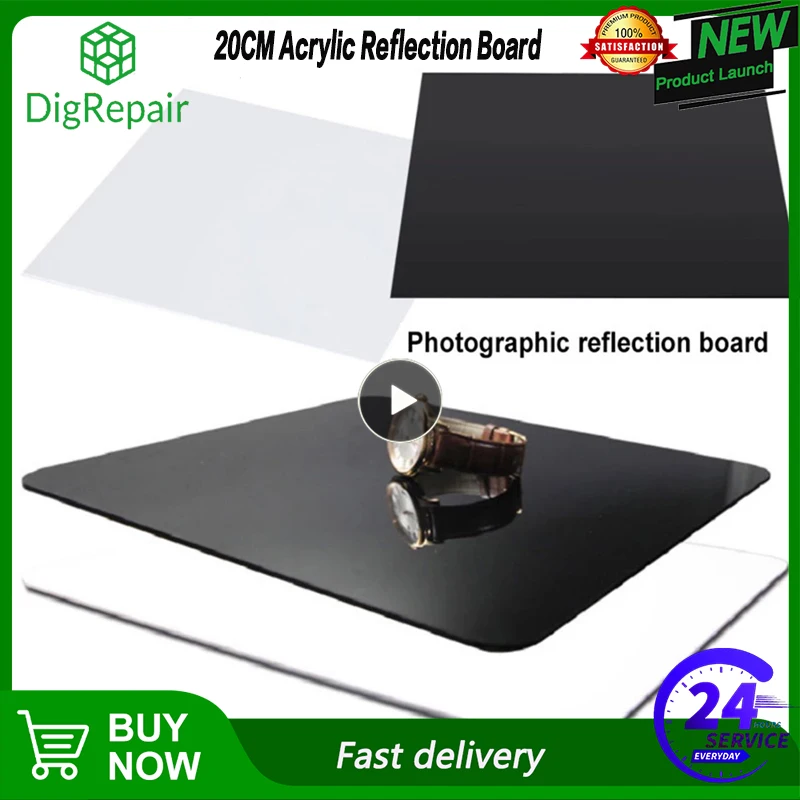 20CM Acrylic Reflection Board Photographic White Black Background Photo Reflction Display Board Props For Light Box Accessories