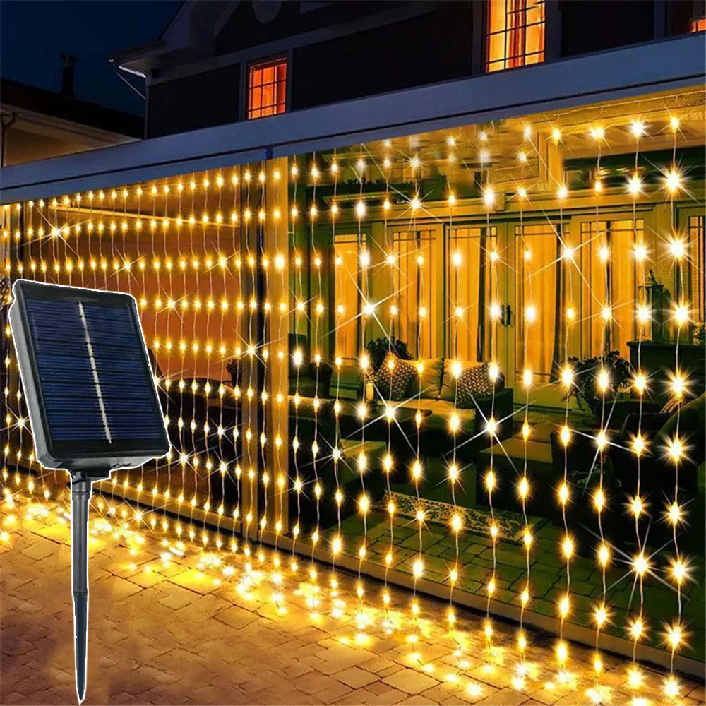 

Christmas Wedding Garden Decor Solar LED Garland Festoon Fairy Curtain String Light Room Decoration 3M/6M Outdoor Holiday Light