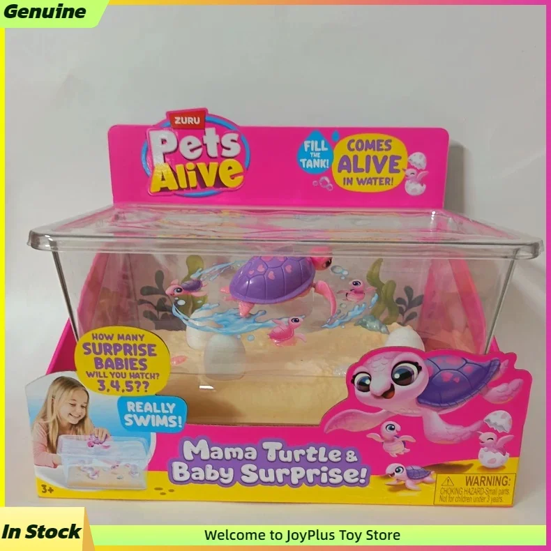 ZURU Pets Alive Mama Turtle Baby Surprise Jouet de bain interactif activé par l'eau avec réservoir de jeu transparent Jouet pour enfants
