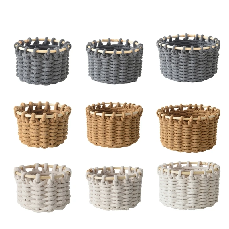 Sturdy Storage Baskets Rope Woven Bins Functional Handwoven Home Storage Baskets For Efficient Home And Office Use