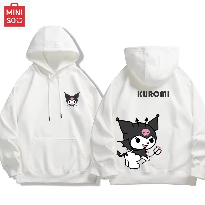 

MINISO коллатусы с Sanrio Kuromi, чтобы создать свободную, мультяшную, многофункциональную, повседневную и милую толстовку для девочек.