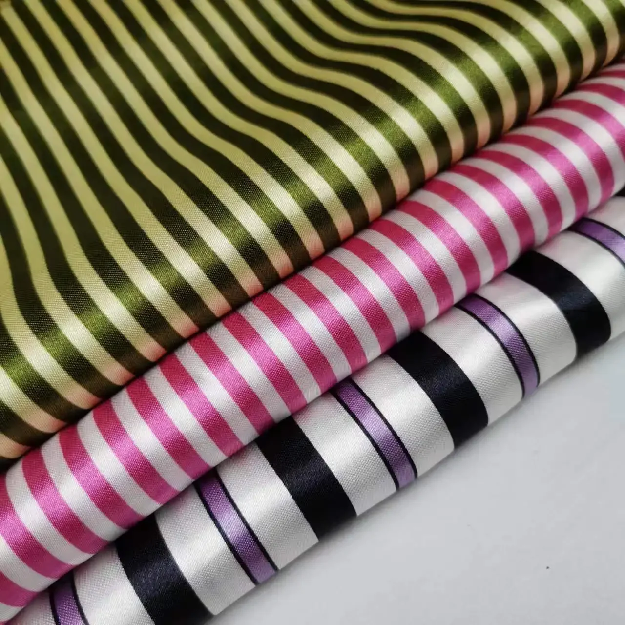 Classic Stripe Soft Satin Material Diy Doll Tissue Craft Glossy Polyester Tissue