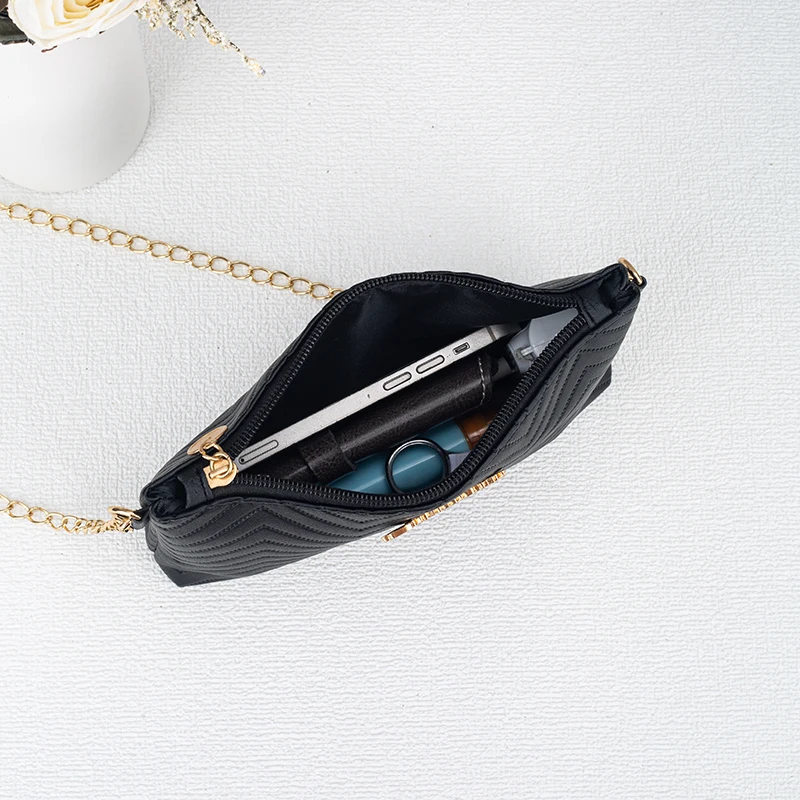 Neue minimalist ische Damen handtasche Kette gestreifte Umhängetasche Dual-Use-Damen tasche – Detail 6