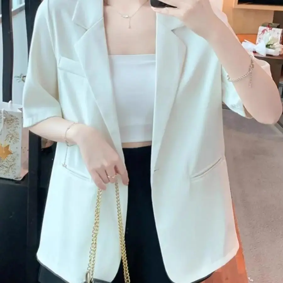 معطف نسائي من Blazer Mujer، نزهات رائعة، وافل بدون أزرار، مطرز، مناسب لمنتصف الحياة، ومزاج رشيق مشترك