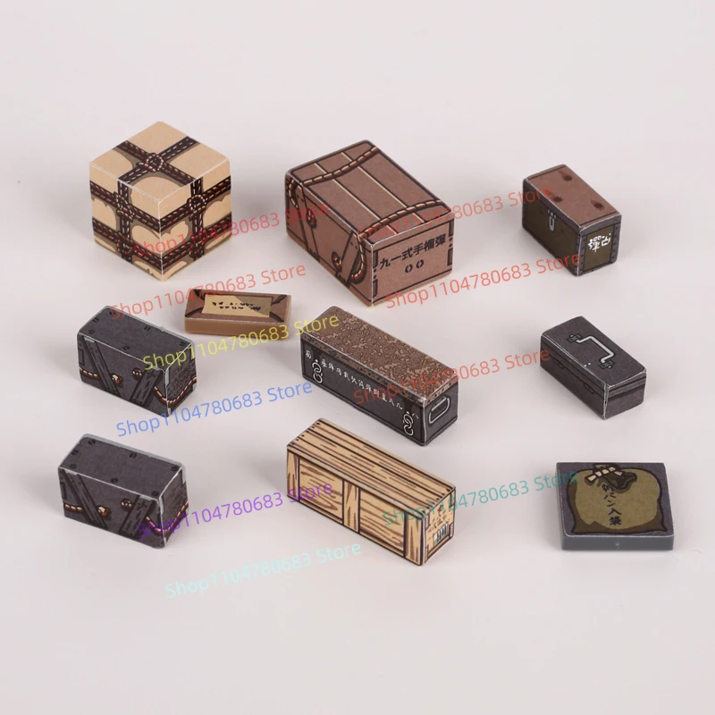 MOC Building Blocks Mini Figures Military Accessories Supply Pack Sticker Assembly Model Display Decorative Toy Gift Collectible