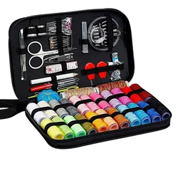 Sewing Kit with Threads Needles Storage Bag Scissors Tape Measure Buttons Portable Travel DIY Embroidery Handwork Sewing Box Set