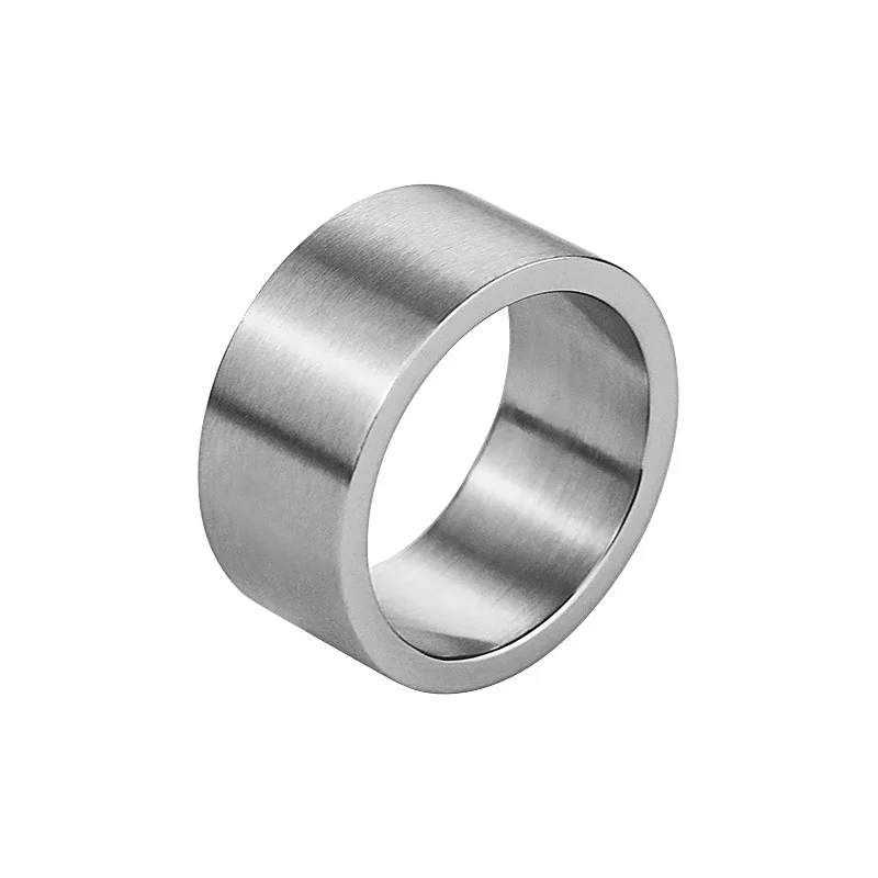 2022 New Trendy 12mm Wide Stainless Steel Rings for Women Wedding Rings Men Jewelry High Polished Silver Color