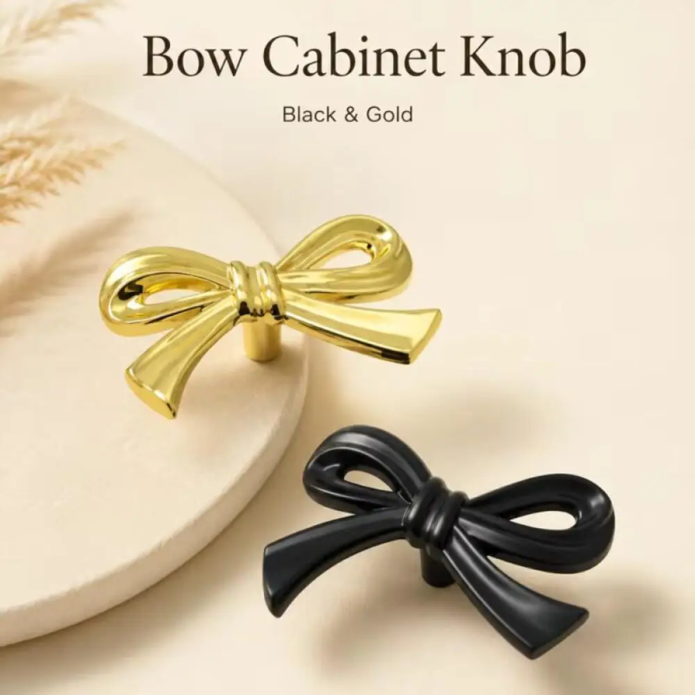 Decorative Metal Bow Dresser Knobs Small Size Vintage Decorative Cabinet Pulls Cute Drawer Pull Handles Nursery Room