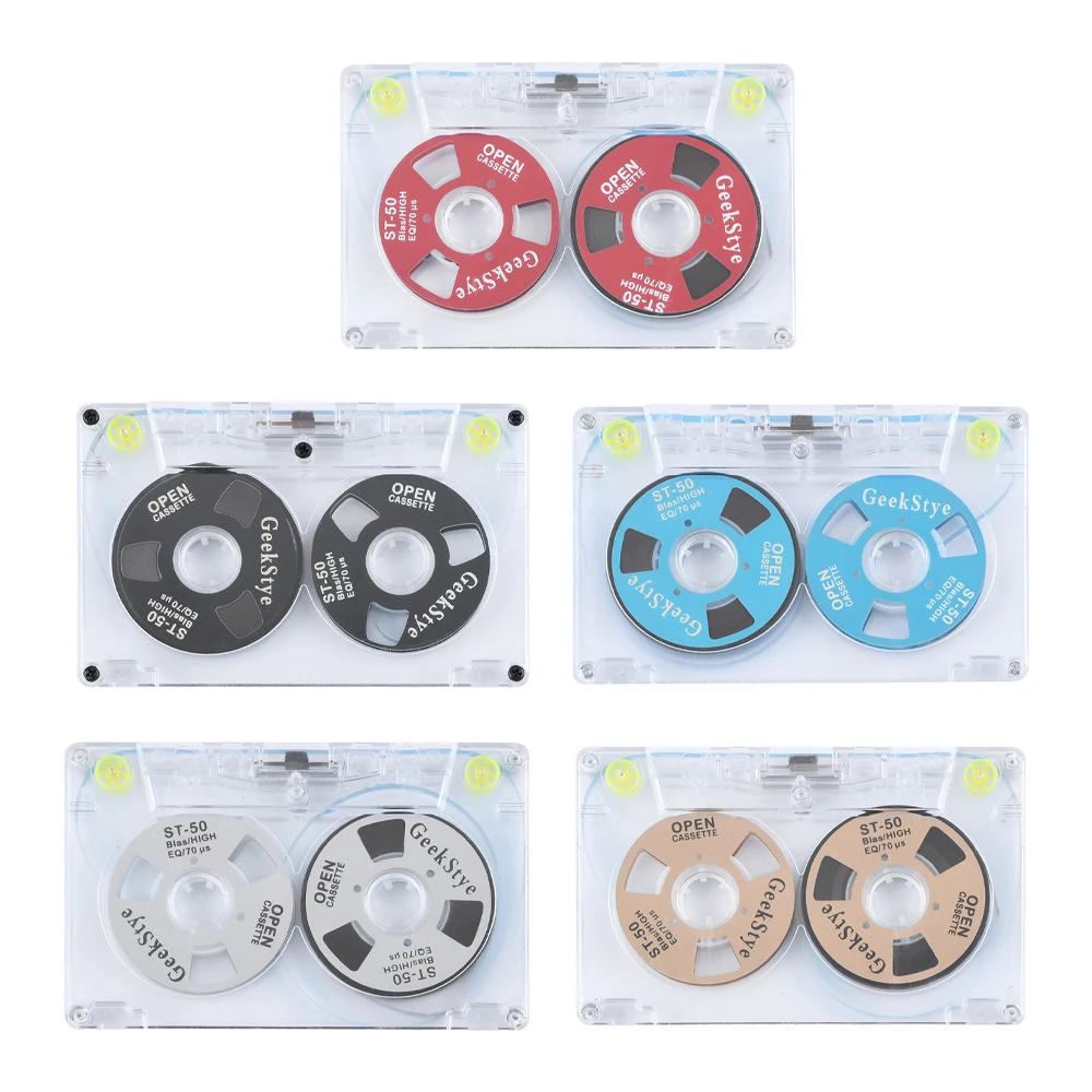 DIY Homemade Aluminum Reel Cassette Tape 45 Minute Blank Recording Tape Vintage Classic Metal Blank Magnetic Tapes Random Color