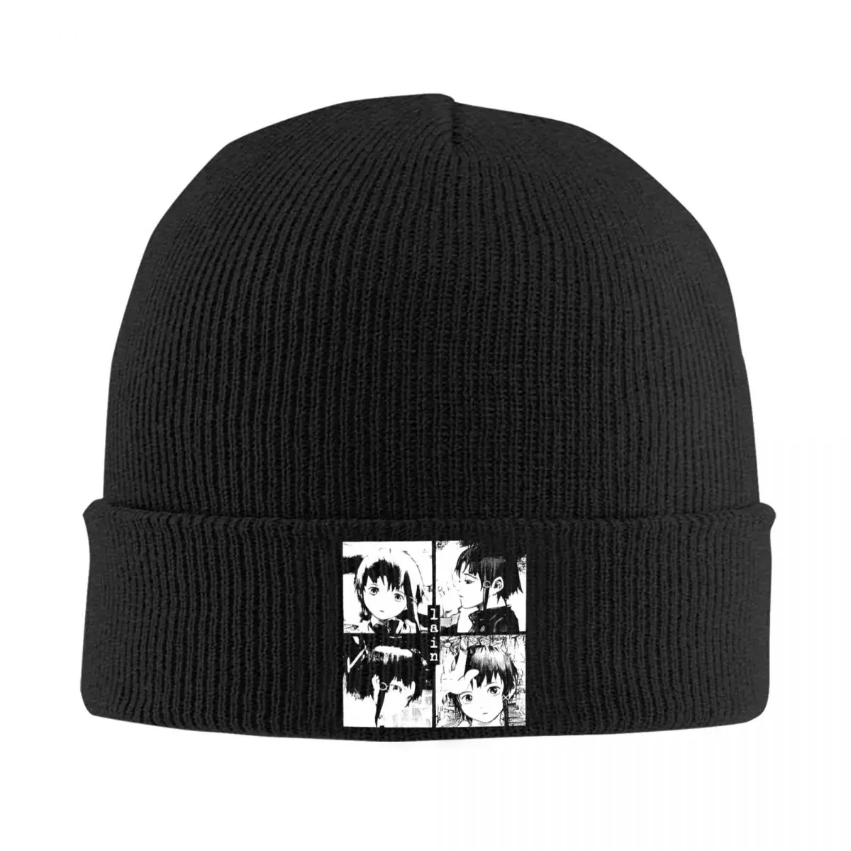 Wired Serial Experiments Lain Knitted Hat Beanies Winter Hats Warm Hip-hop Anime Lwakura Sci Fi Manga Cap for Men Women