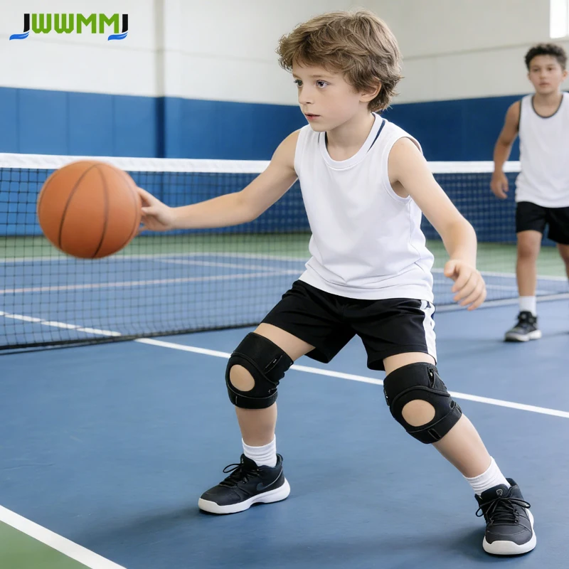 1 pièce Genouillère réglable pour enfants et jeunes avec coussinets de gel rotuliens, support pour déchirure du ménisque, pour le sport et le soulagement des douleurs au genou