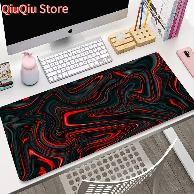 XXL-Mauspad mit roter Textur, modisches Design, Sakura-Mauspad, Computerspiel, große Tischmatte, Gummi, rutschfeste mechanische Tastatur-Pads