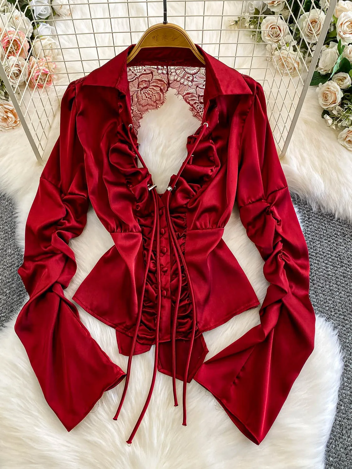 

Сексуальное кружево Ba V-Ne irt, женская модная длинная атласная одежда све в сложенном подоле, повседневная одежда в полоску с узором