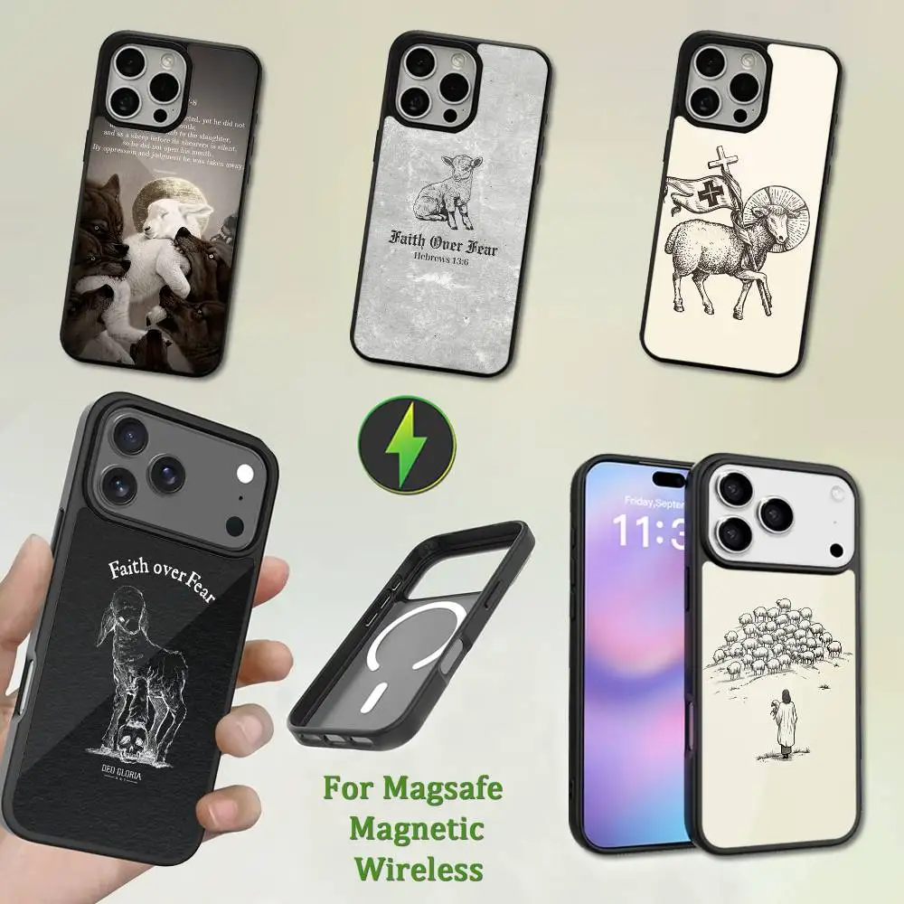 

Lamb Belief Christian Case For iPhone 13,12,11,16,15,17,14,Pro,Max,Plus,Mini, With Magsafe,Magnetic Wireless Charging