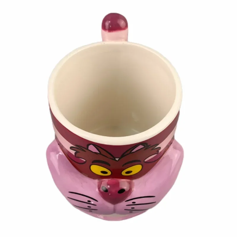 Ręcznie robiona ceramiczna filiżanka do kawy 3D Alicja w Krainie Czarów Cheshire Cat Domowe biuro Kubek z uchwytem Śniadanie Mleko Herbata Kubek