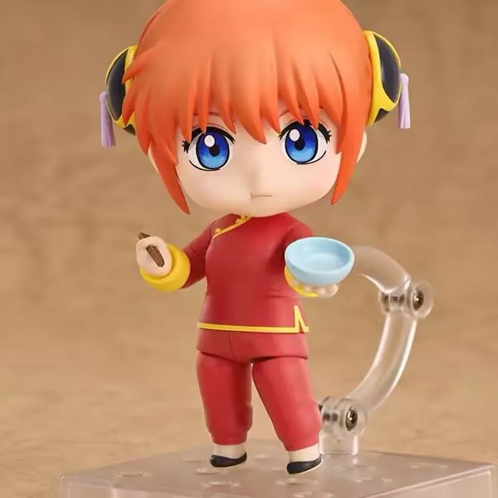 10cm # 2462 Kagura # 2458 Shimura Shinpachi # 2420 Gintama Sakata Gintoki Anime Action Figure Brinquedos