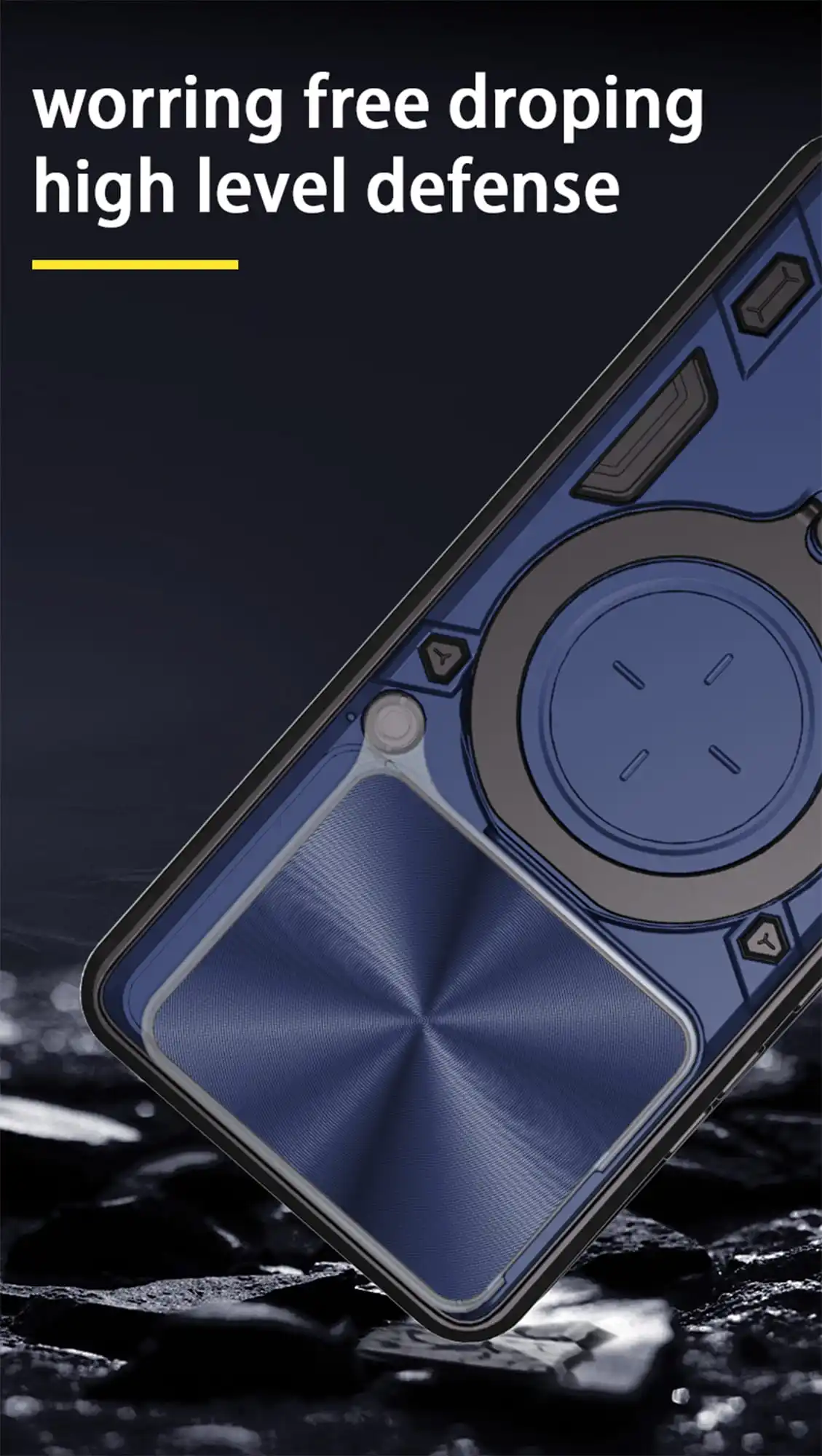 Oppo F29 마그네틱 슬라이드 카메라 보호 F29 Pro 커버 360 회전 킥 스탠드 갑옷 링 Funda Capa 용 케이스