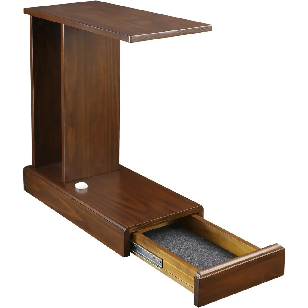 طاولة قهوة مع درج للتخزين المخفي، لمسة نهائية موكا، 22.75 × 10 × 24 بوصة