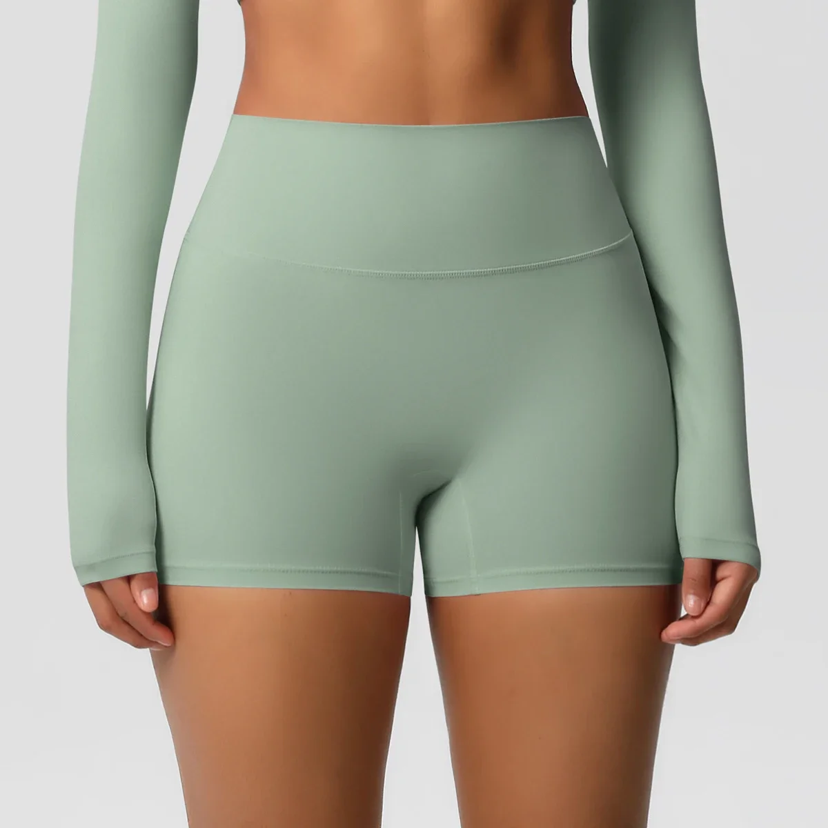 Pantaloncini sportivi da donna Pantaloncini da yoga Pantaloncini da yoga a vita alta con sensazione di nudo Leggings fitness push up Pantaloncini slim da yoga per il controllo della pancia
