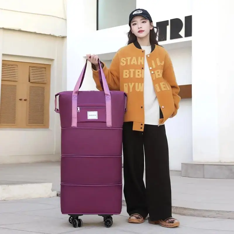 Universal wheel travel bag Light portable duffel bag storage bag waiting for delivery bag dry wet separation large  bag