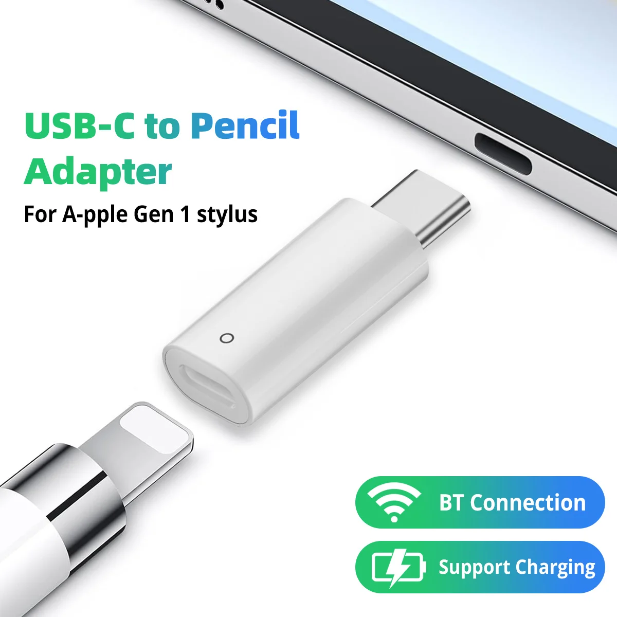 Stylus Pen Pencil Charge Adapter for Apple Pencil 1st Generation Bluetooth-Compatible Stylus Pen Charger Converter for IPad10