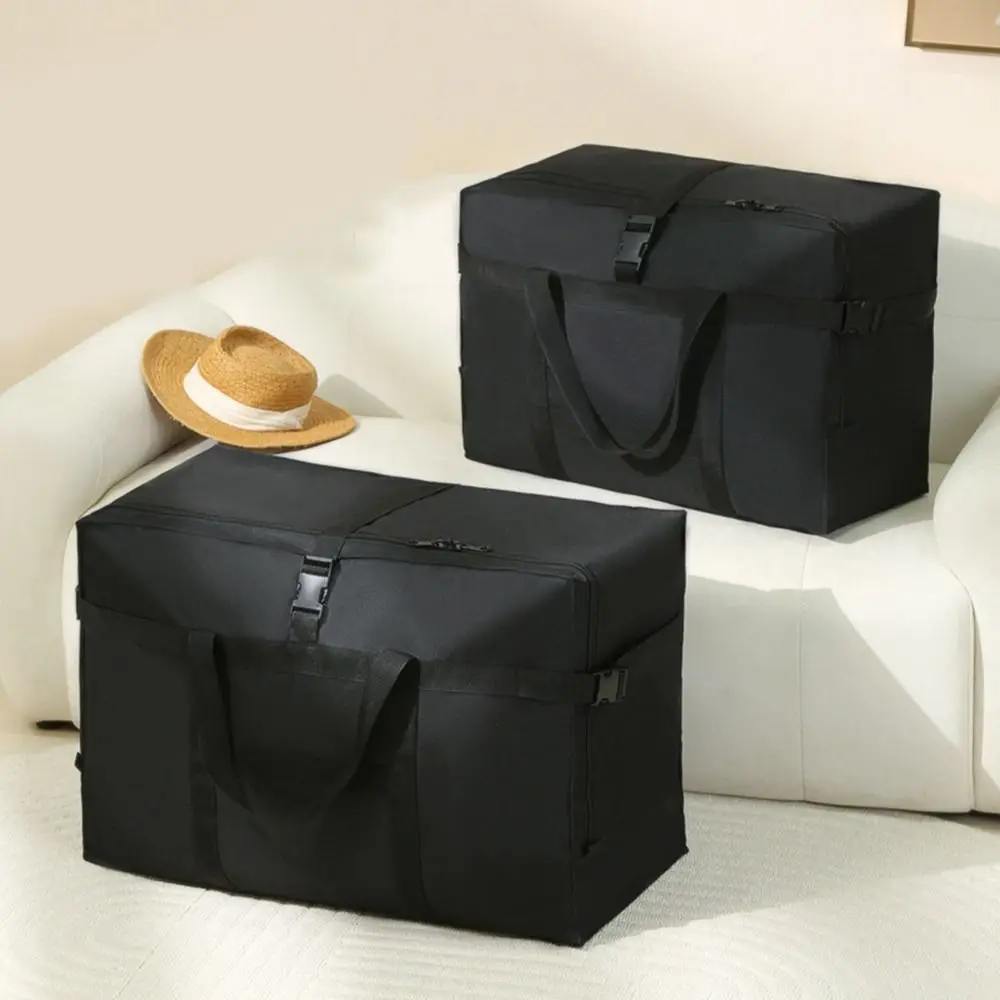 Tas Penyimpanan Pakaian Selimut Kain Oxford Tas Bergerak Bagasi Tahan Air Kapasitas Besar dengan Kotak Kemasan Pakaian Lipat Ritsleting