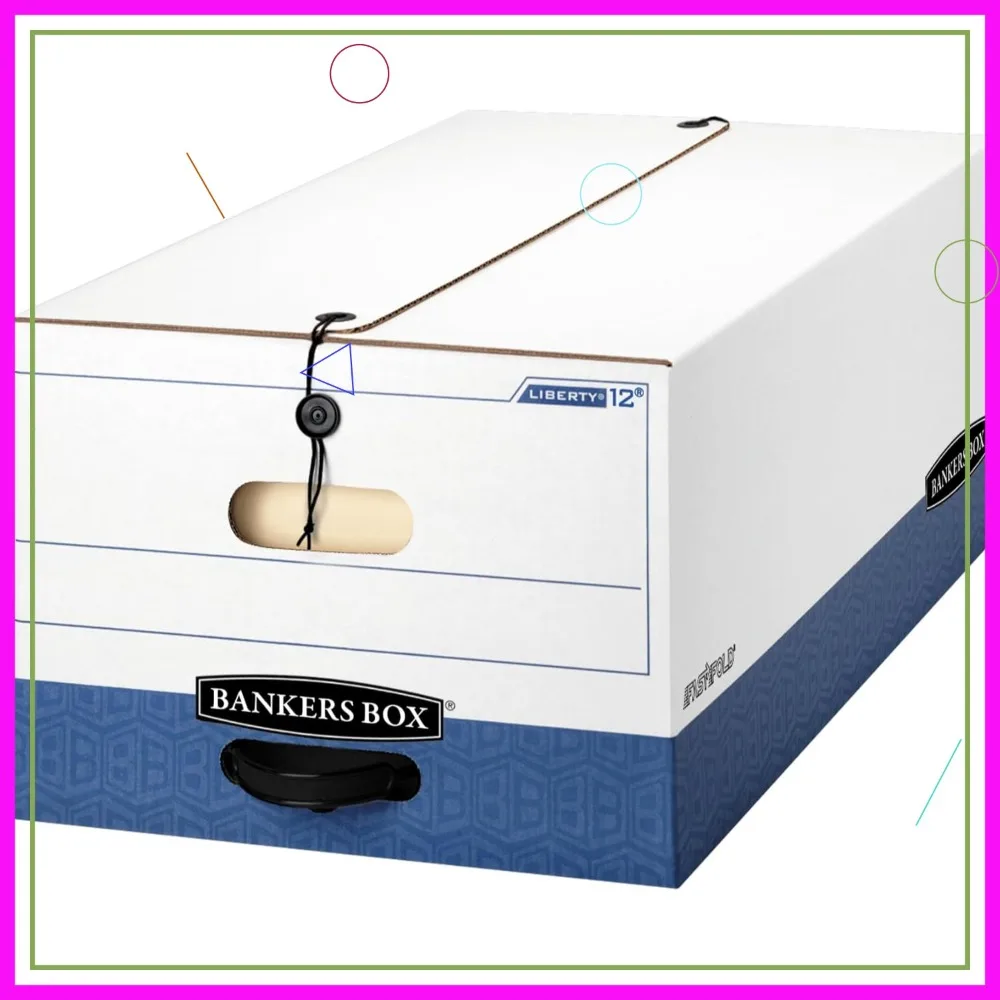 

12-Pack Heavy-Duty String & Button File Storage Box, FastFold Assembly, Legal Size, STOR-00012