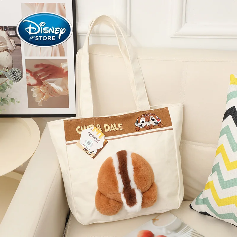 Disney Chip 'n' Dale Plush Doll Large Capacity Shoulder Bag Cute 3D Squirrel Plush Butt Doll Tote Bag