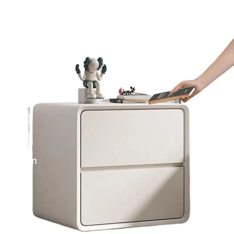 

Solid wood bedside table simple installation modern small light luxury premium cream bedroom storage household bedside table