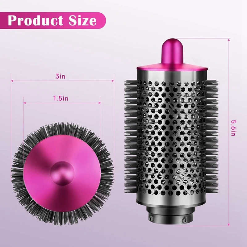 Brosse volumisante ronde pour Dyson Airwrap Dream, grande brosse, pelucheuse et volumisante pour le style