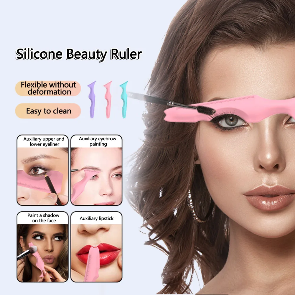 Cat Eye Liner Stencil Silicone Eye Arrow Drawing Stencil Multifunctional Resusable Applicator Makeup Tool for Beginners