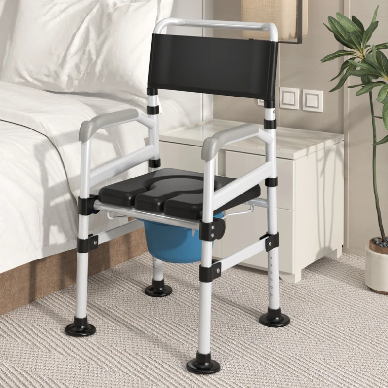 Mobile Recliner Geriatric Chair with Tray Portable Lifting Seat Unique Handle Bathtub Transfer Stool Duschstuhl Mit Rückenlehne