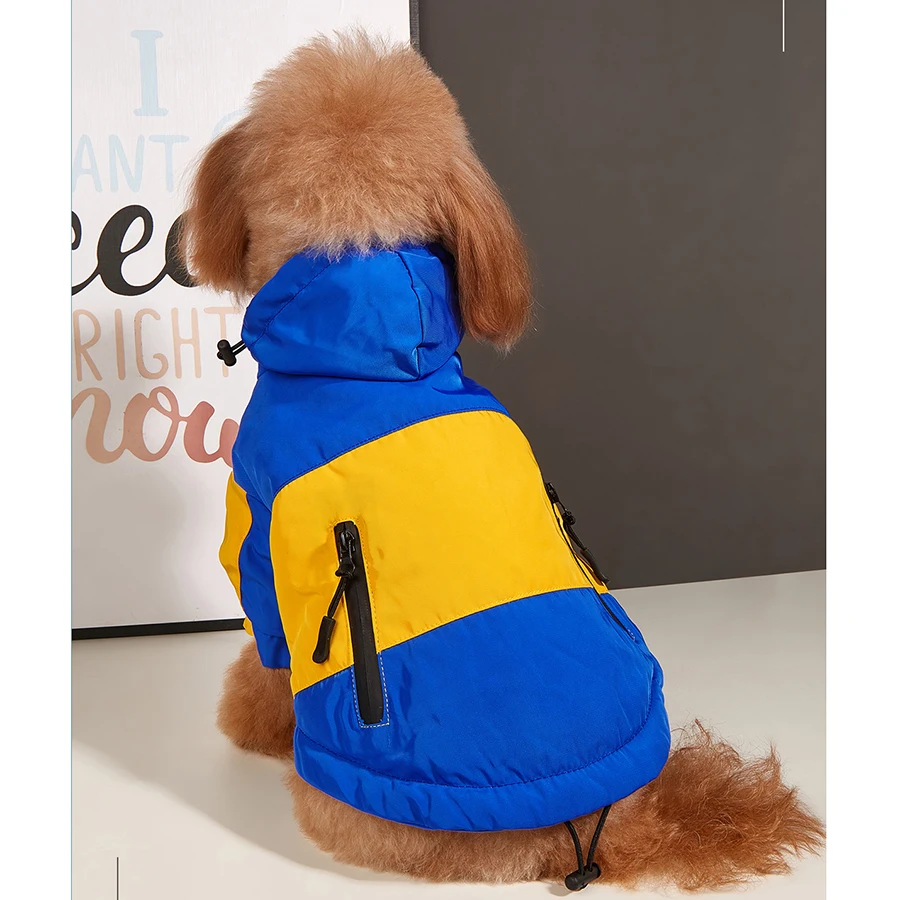 New Pet Dog Waterproof Jacket Hooded Dogs Cats Raincoat Dog Sport Hoodies Pet Fashion Coat Winter Warm Clothes