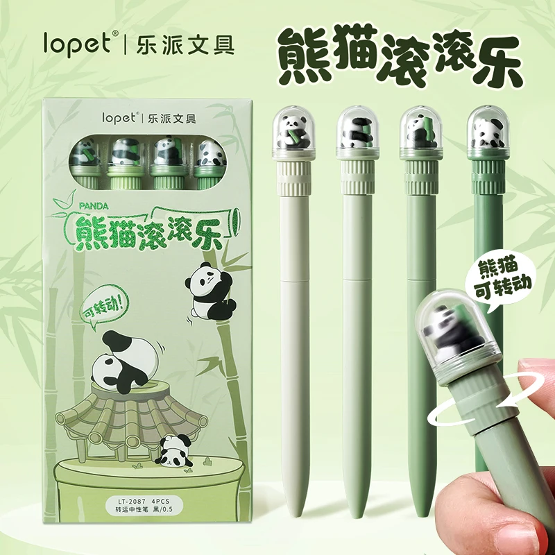 

4/8 шт. гелевая ручка Lopet Retro Panda Roller, Kawaii Cute Ins, гладкая и легко писать ST Signing canetas 0,5 мм, канцелярские принадлежности с черным сердечником
