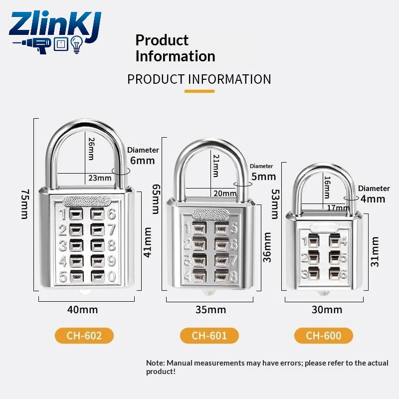 Metal Color Key Password Padlock Blind Mechanical Password Lock Gym Lock Luggage Bag Backpack Padlock