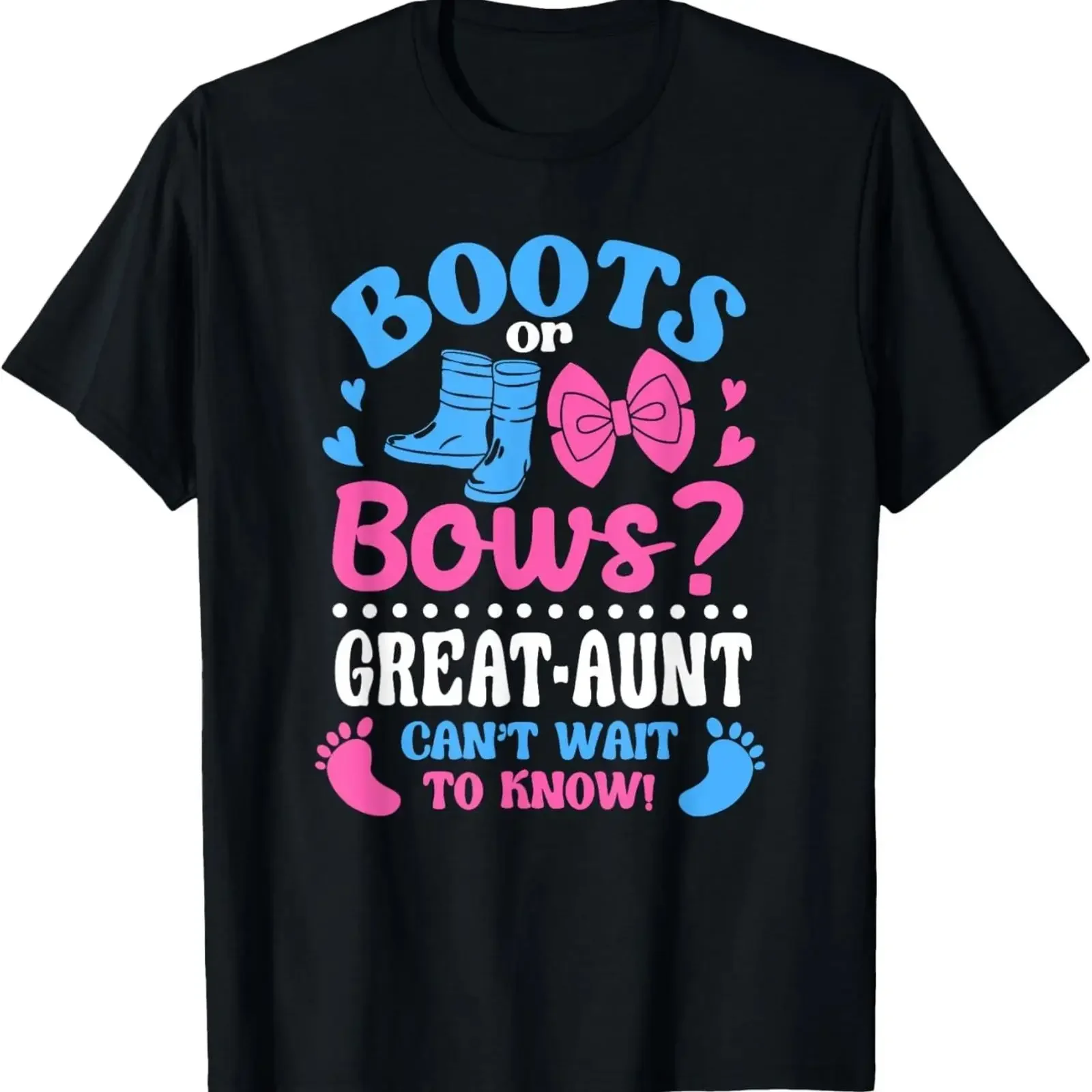 T-shirt révélation du sexe de bébé ou fête prénatale avec motif 'Grand-Aunt' et 'Boots or Bows', vintage, délavé, confortable, polyvalent, extensible, doux, élégant, légèrement