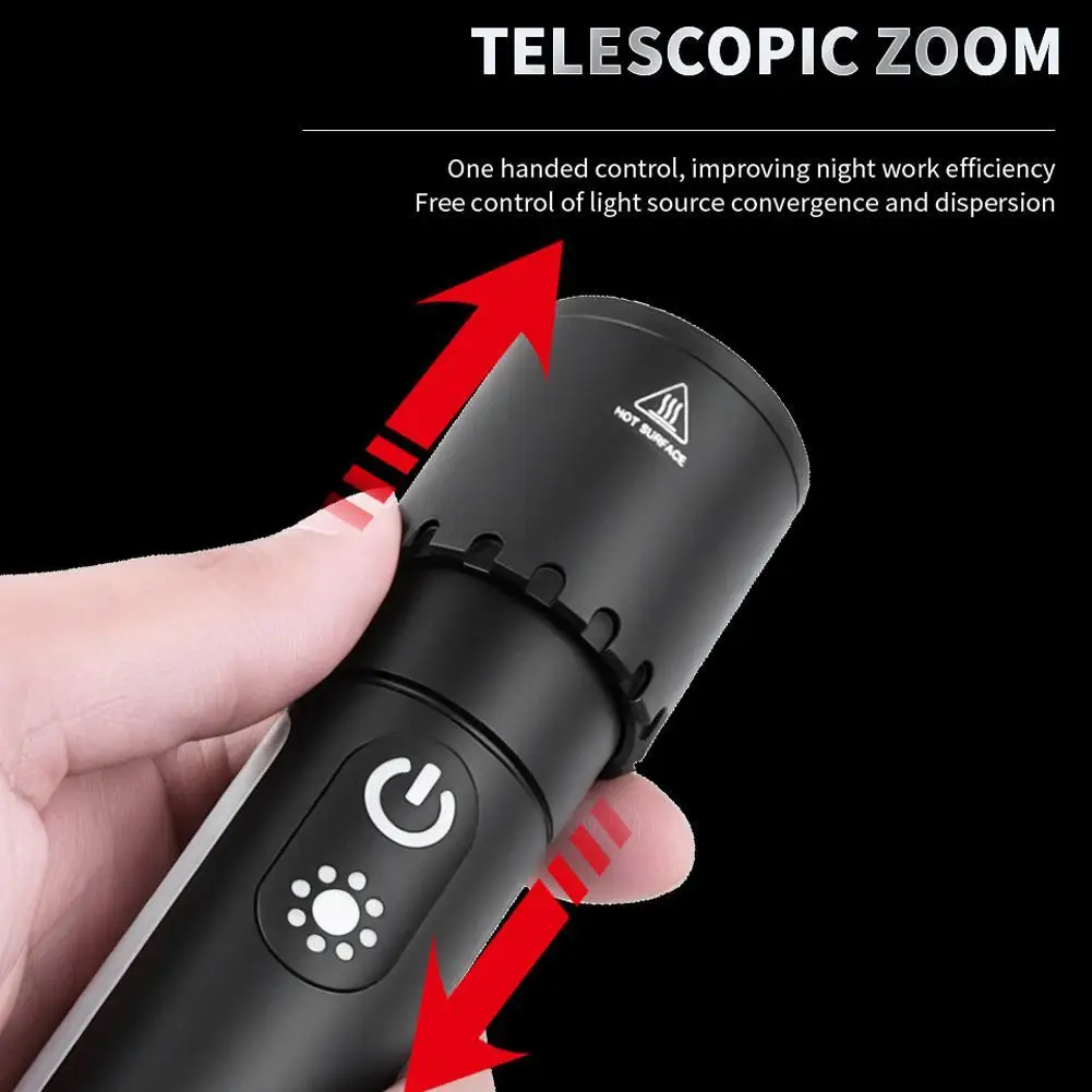 مصباح يدوي متعدد الوظائف مع مصادر ضوء متعددة، خطافات مغناطيسية، أضواء جانبية، مصباح يدوي تكبير طويل التحمل وقابل للسحب #2