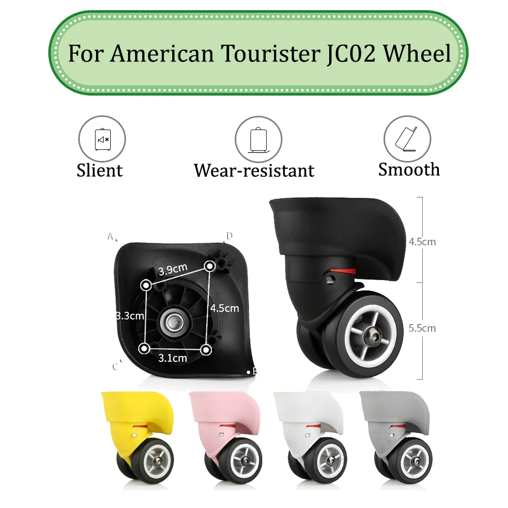 

For American Tourister JC02 Universal Wheel Replacement Suitcase Silent Smooth Shock Absorbing Durable Wheel Accessories Wheels