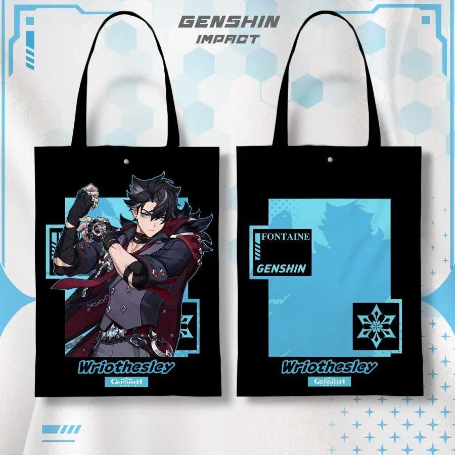Genshin Impact Collaboration Canvas Student Anime Dazhao Backpack Navite Linlin Miao Single Shoulder Bag Ani
