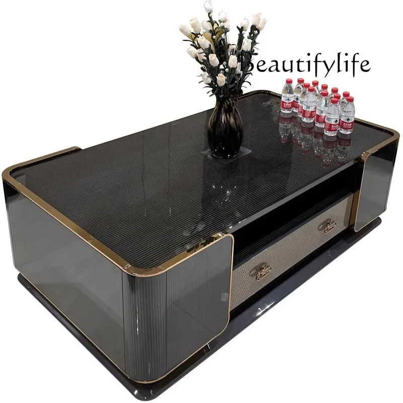 

Italian light luxury solid wood coffee table TV cabinet corner sofa combination simple luxury creative living room furniture
