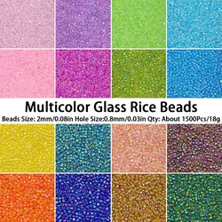 11/0 2mm 18g Glass Seed Beads Multicolors Small Rice Spacer Loose Beads For Jewelry Making Bracelet Necklace DIY Accessories 999