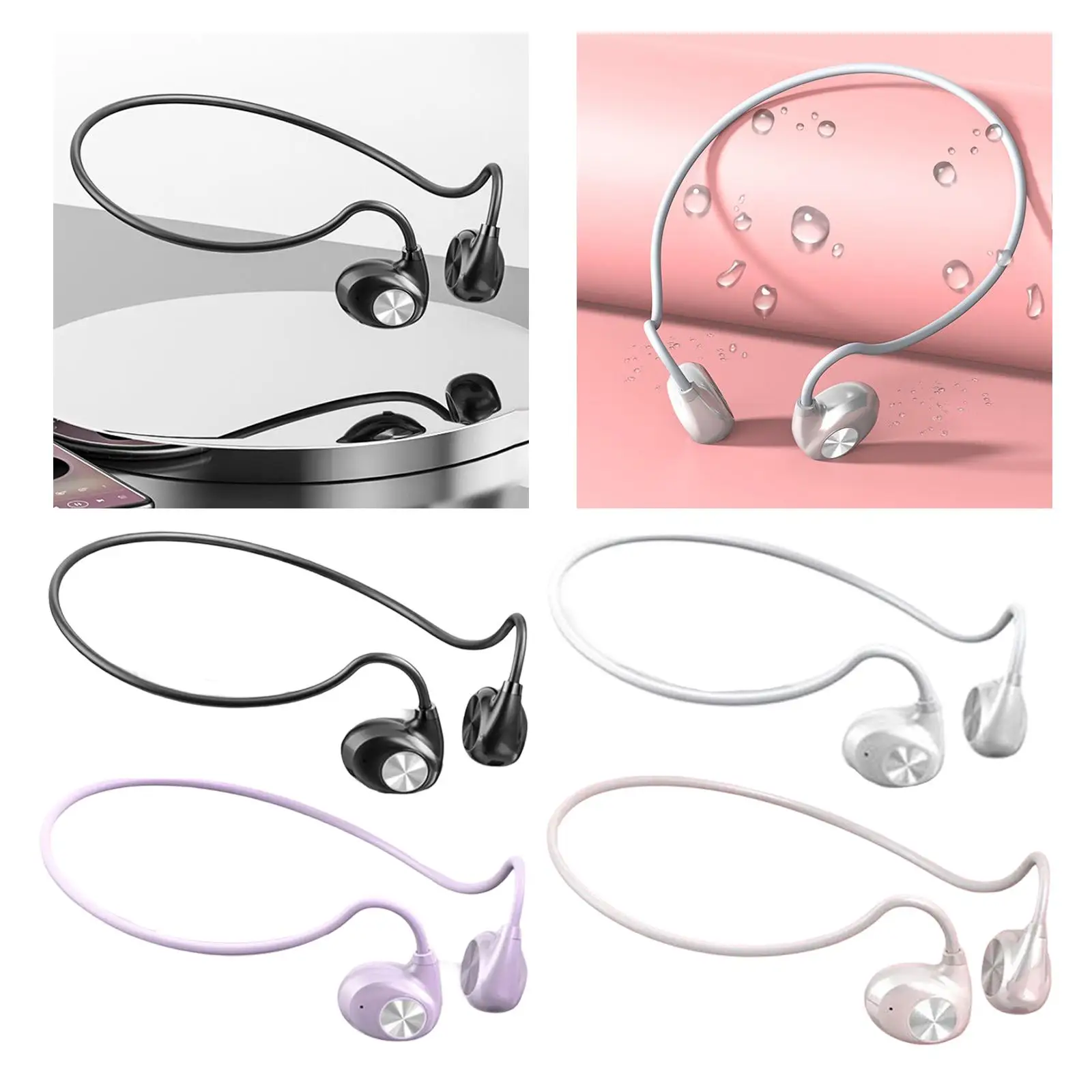 Air Conduction Headphones BT 5.3 Bendable for Running Swimming Workout